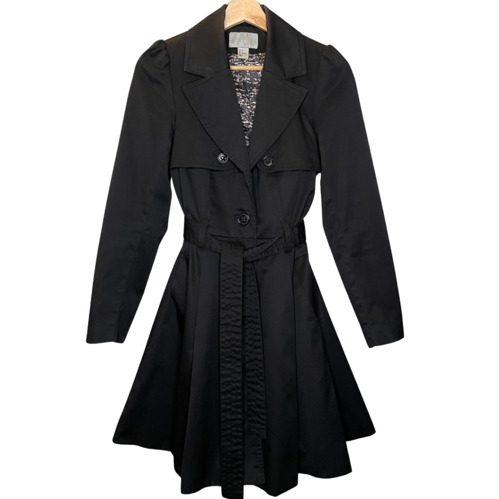 BLACK Flared Trench Coat